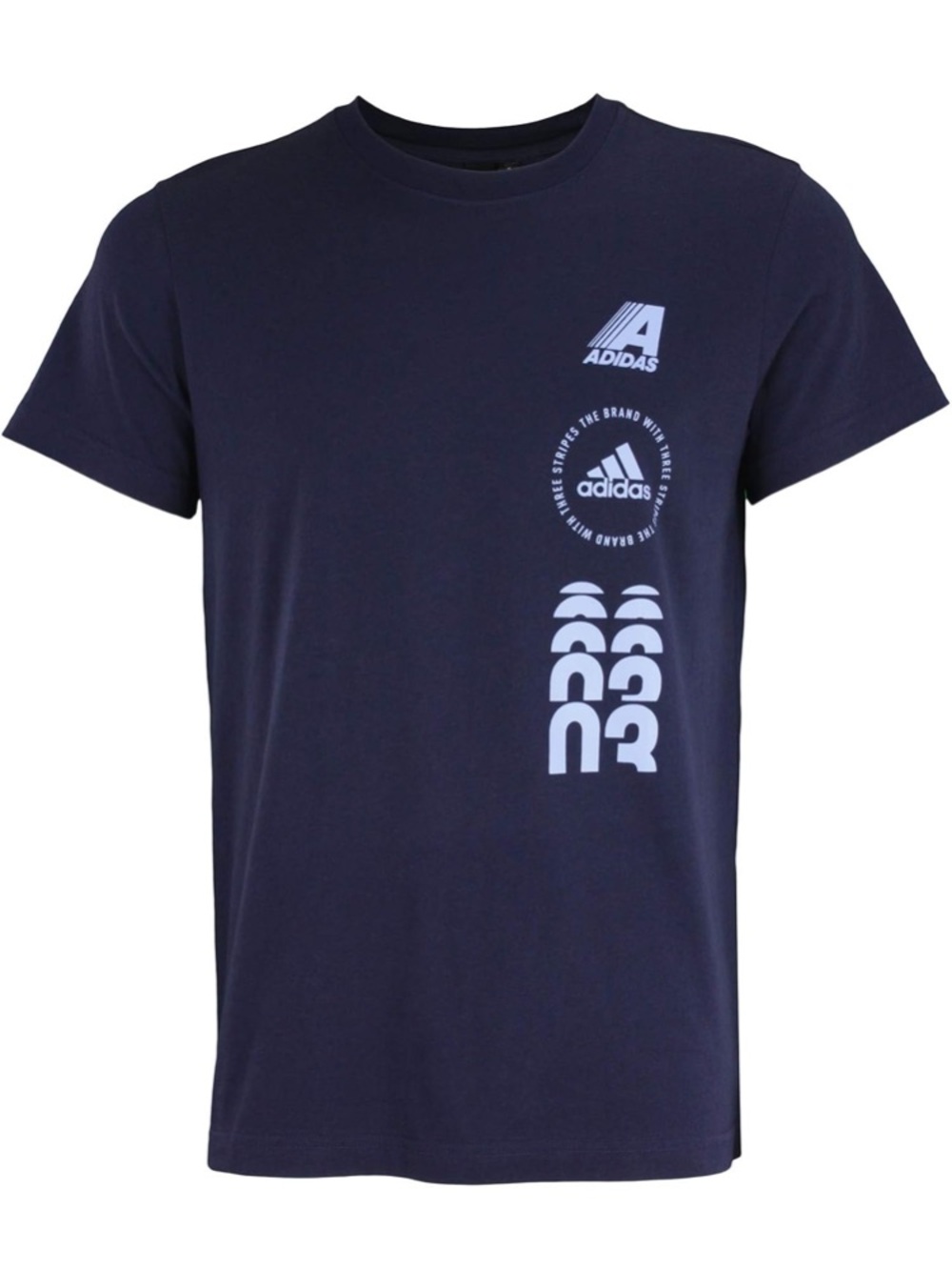Adidas Men’s Hyperstack Graphic T-Shirt Navy Blue Stacked Logo -SIZE S - Picture 4 of 4